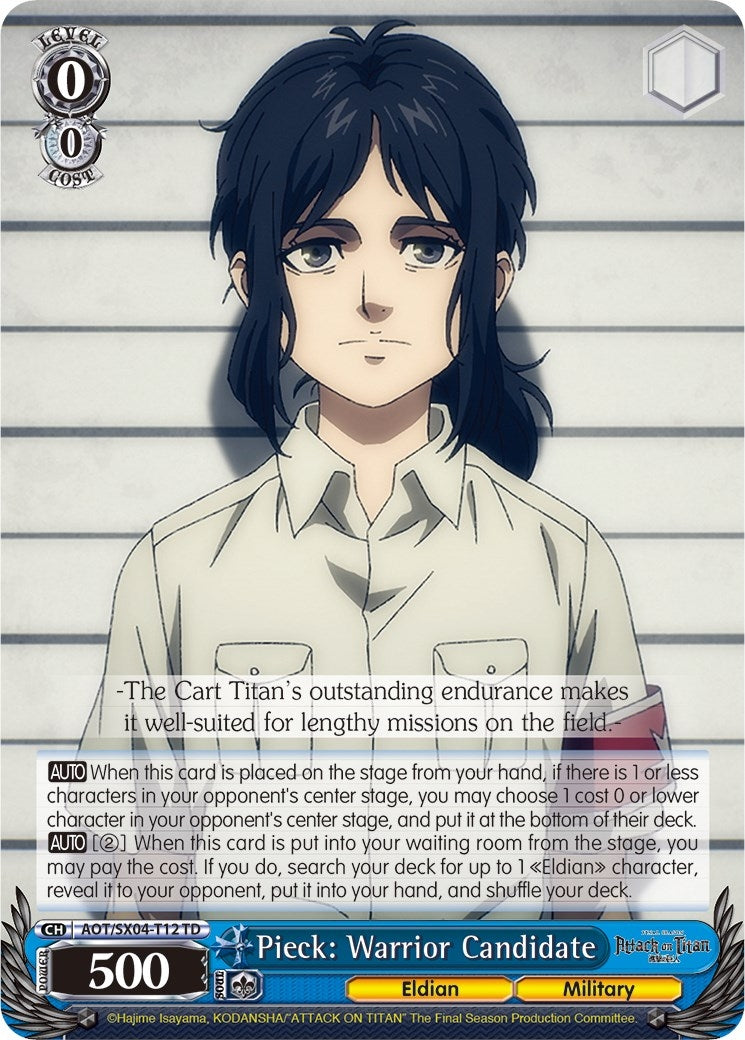 Image for Pieck: Warrior Candidate (Attack On Titan: Final Season) (AOT/SX04-T12 TD) - Weiss Schwarz
