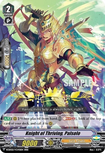 Image for Knight of Thriving, Palsolo (Bushiroad Event Cards) (BCS2022/VGV02EN) - Cardfight Vanguard