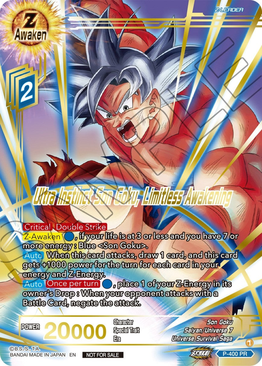 Image for Ultra Instinct Son Goku, Limitless Awakening (Gold-Stamped) (Promotion Cards) (P-400) - Dragon Ball Super: Masters