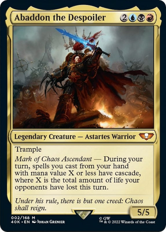 Image for Abaddon the Despoiler (Surge Foil) (Universes Beyond: Warhammer 40,000) (2) - Magic: The Gathering