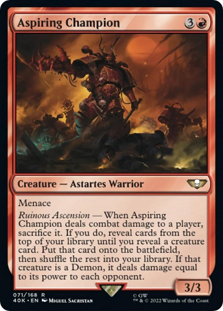 Image for Aspiring Champion (Surge Foil) (Universes Beyond: Warhammer 40,000) (71) - Magic: The Gathering