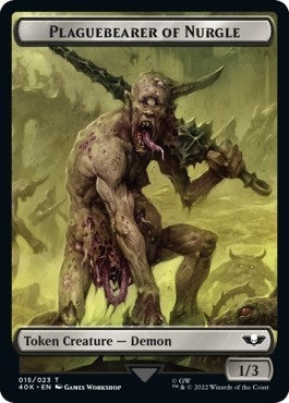 Image for Plaguebearer of Nurgle // Spawn Double-Sided Token (Surge Foil) (Universes Beyond: Warhammer 40,000) (15 // 16) - Magic: The Gathering