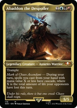 Image for Abaddon the Despoiler (Display Commander) (Surge Foil) - Thick Stock (Universes Beyond: Warhammer 40,000) (178) - Magic: The Gathering