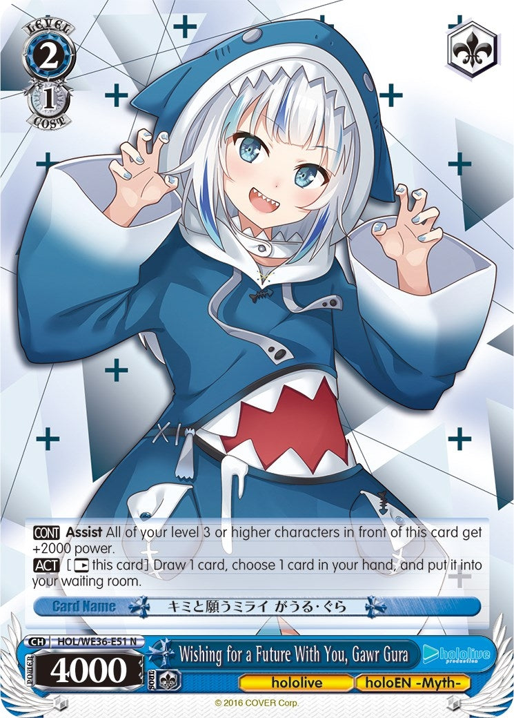 Image for Wishing for a Future With You, Gawr Gura (hololive production Premium Booster) (HOL/WE36-E51 N) - Weiss Schwarz