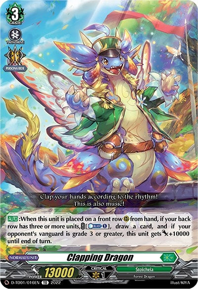 Image for Clapping Dragon (D-TD01: Urara Haneyama -Bandmaster of Blossoming Bonds-) (D-TD01/016EN) - Cardfight Vanguard