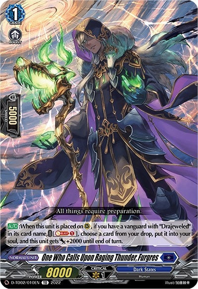 Image for One Who Calls Upon Raging Thunder, Furgres (D-TD02: Michiru Hazama -Demonic Jewel Dragon of the Four Flames-) (D-TD02/010EN) - Cardfight Vanguard