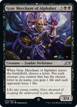 Image for Gray Merchant of Alphabet (Unfinity) (75) - Magic: The Gathering