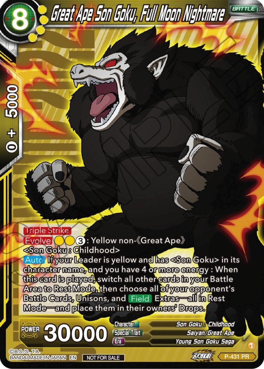 Image for Great Ape Son Goku, Full Moon Nightmare (Promotion Cards) (P-431) - Dragon Ball Super: Masters