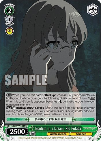 Image for Incident in a Dream, Rio Futaba (Rascal Does Not Dream of a Dreaming Girl) (SBY/W77-E044 C) - Weiss Schwarz