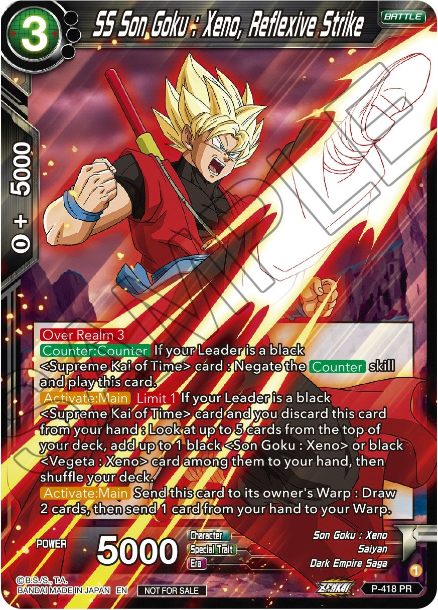 Image for SS Son Goku: Xeno, Reflexive Strike (Zenkai Series Tournament Pack Vol.1) (Tournament Promotion Cards) (P-418) - Dragon Ball Super: Masters