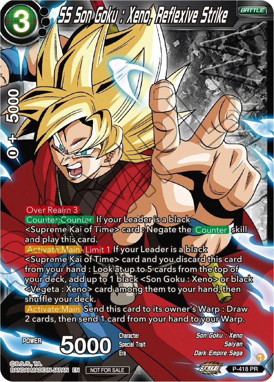 Image for SS Son Goku: Xeno, Reflexive Strike (Zenkai Series Tournament Pack Vol.1 Winner) (Tournament Promotion Cards) (P-418) - Dragon Ball Super: Masters