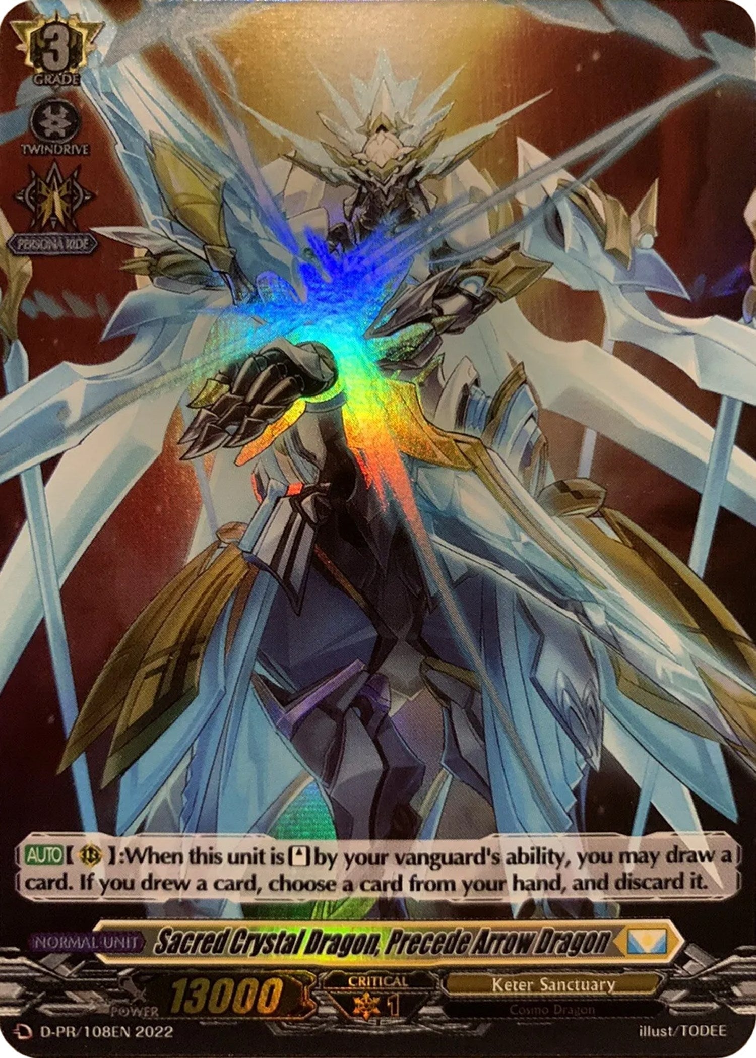 Image for Sacred Crystal Dragon, Precede Arrow Dragon (Foil) (D Promo Cards) (D-PR/108EN) - Cardfight Vanguard