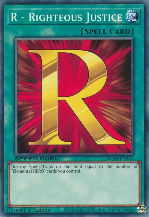 Image for R - Righteous Justice (Speed Duel GX: Midterm Paradox) (SGX2-ENA14) - YuGiOh