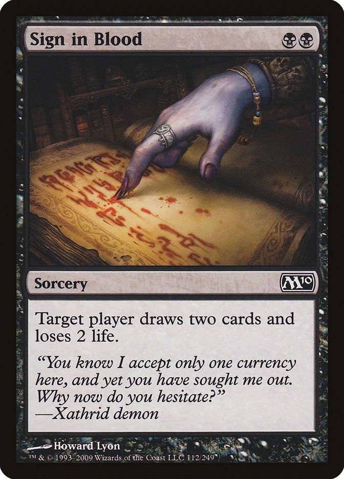 Image for Sign in Blood (Magic 2010 (M10)) (112) - Magic: The Gathering