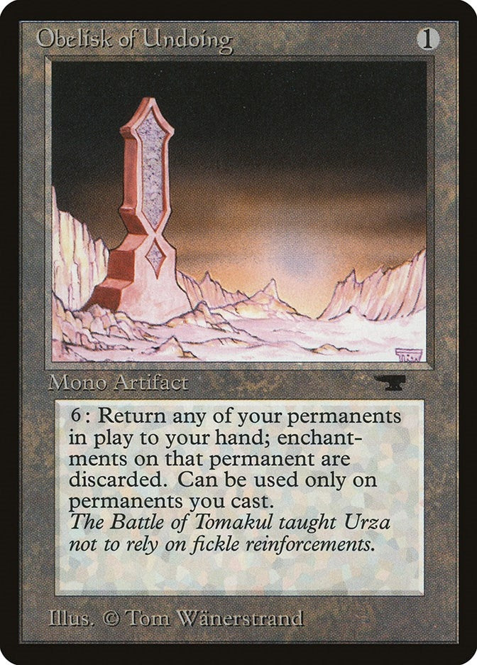 Image for Obelisk of Undoing (Antiquities) - Magic: The Gathering