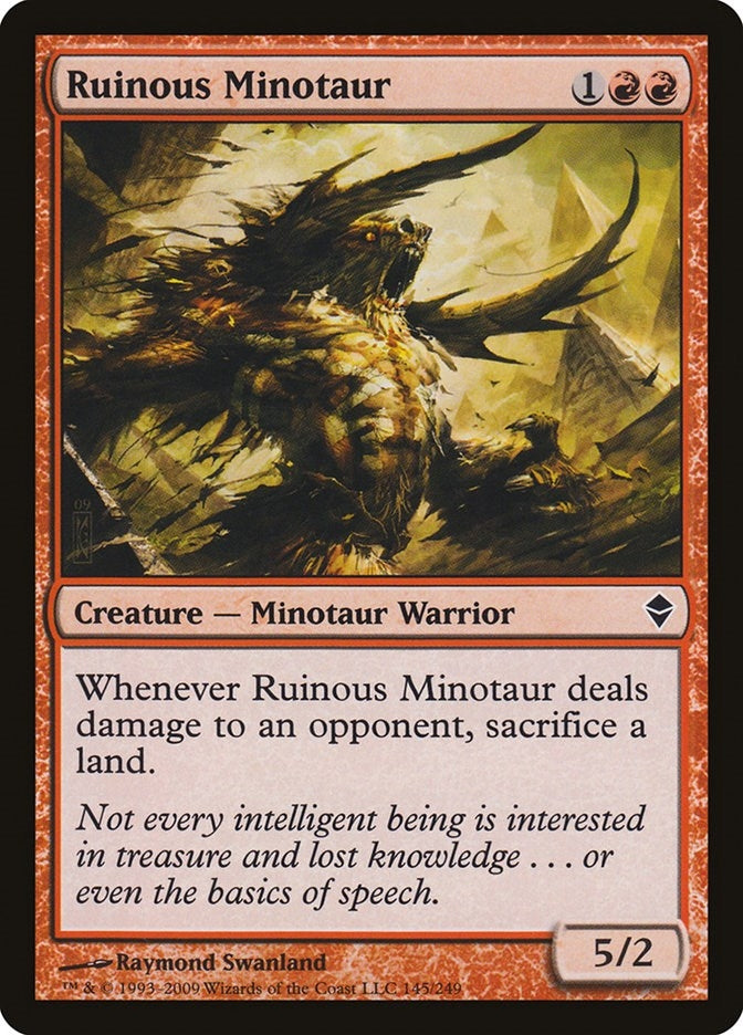 Image for Ruinous Minotaur (Zendikar) (145) - Magic: The Gathering