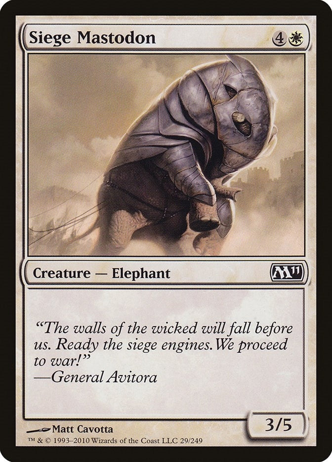 Image for Siege Mastodon (Magic 2011 (M11)) (29) - Magic: The Gathering