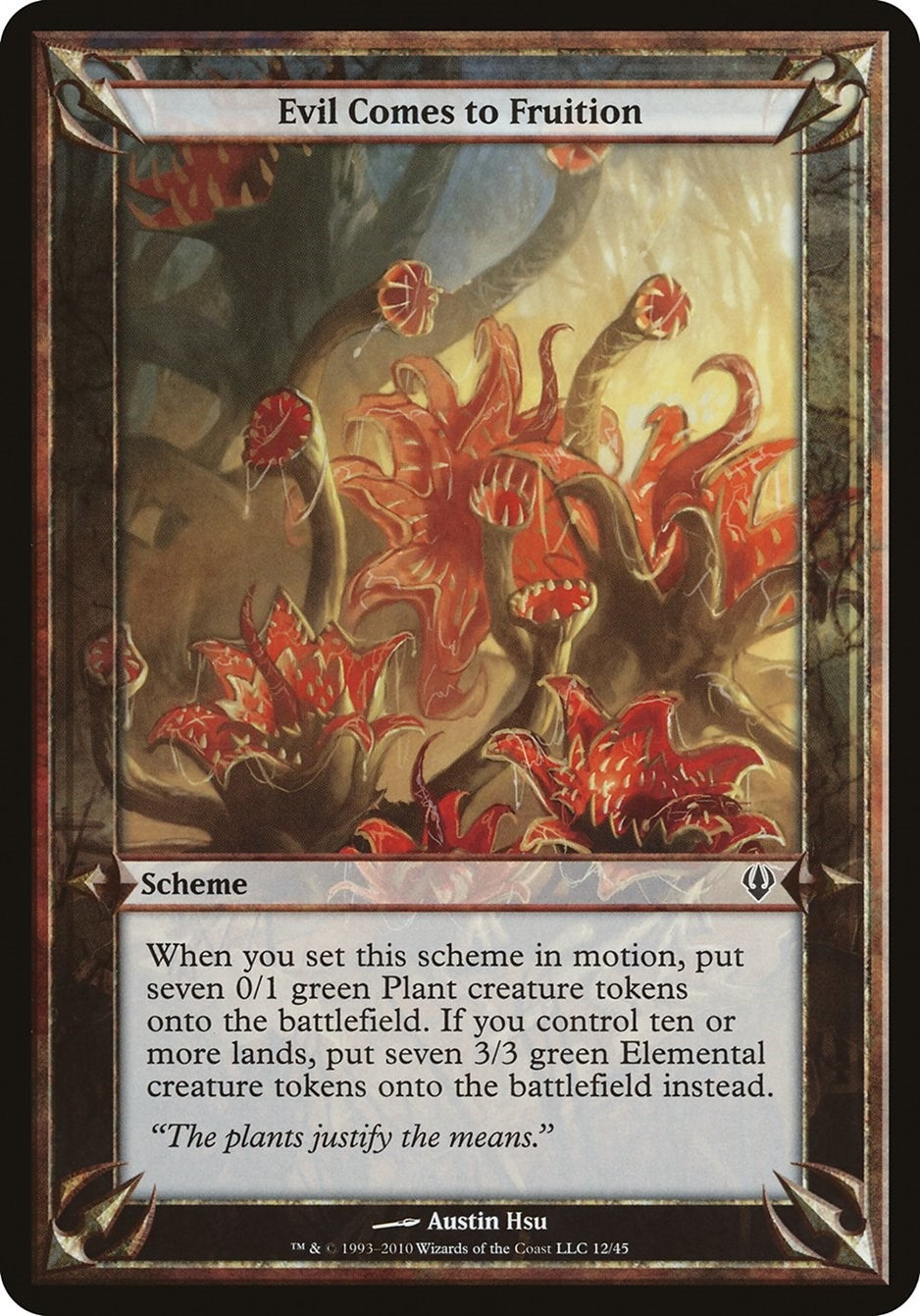 Image for Evil Comes to Fruition (Archenemy) (Oversize Cards) - Magic: The Gathering