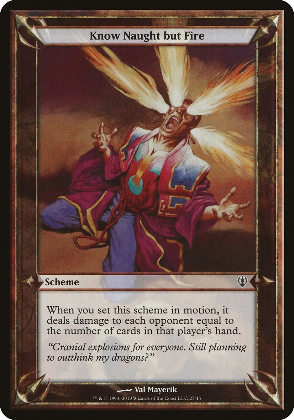 Image for Know Naught but Fire (Archenemy) (Oversize Cards) - Magic: The Gathering