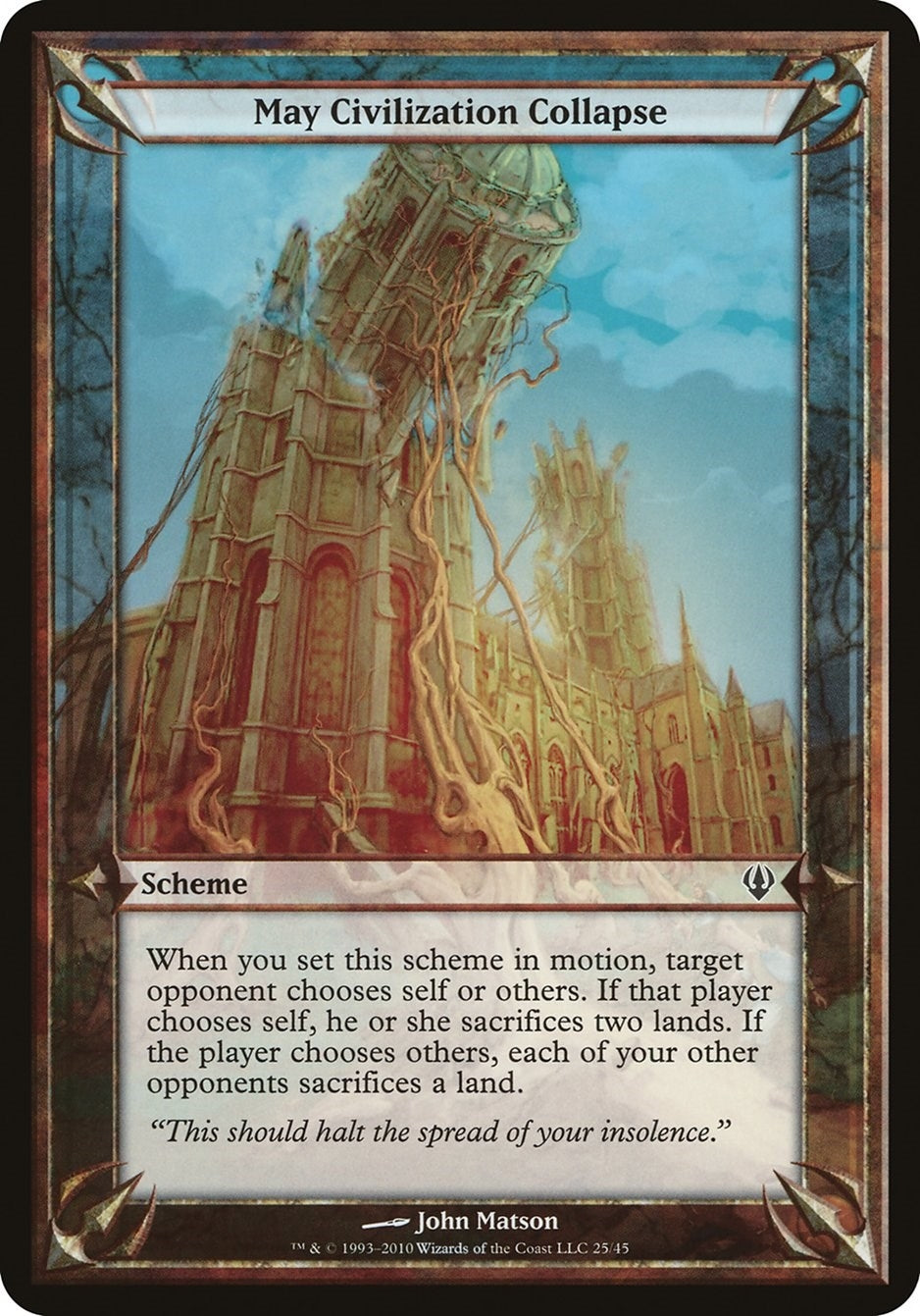Image for May Civilization Collapse (Archenemy) (Oversize Cards) - Magic: The Gathering