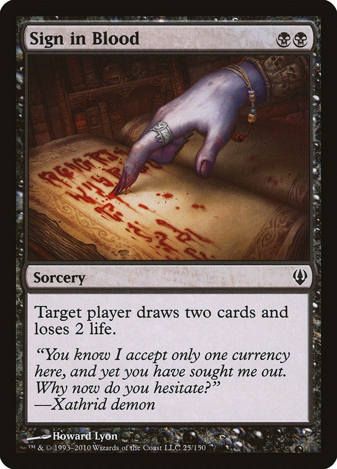 Image for Sign in Blood (Archenemy) (25) - Magic: The Gathering