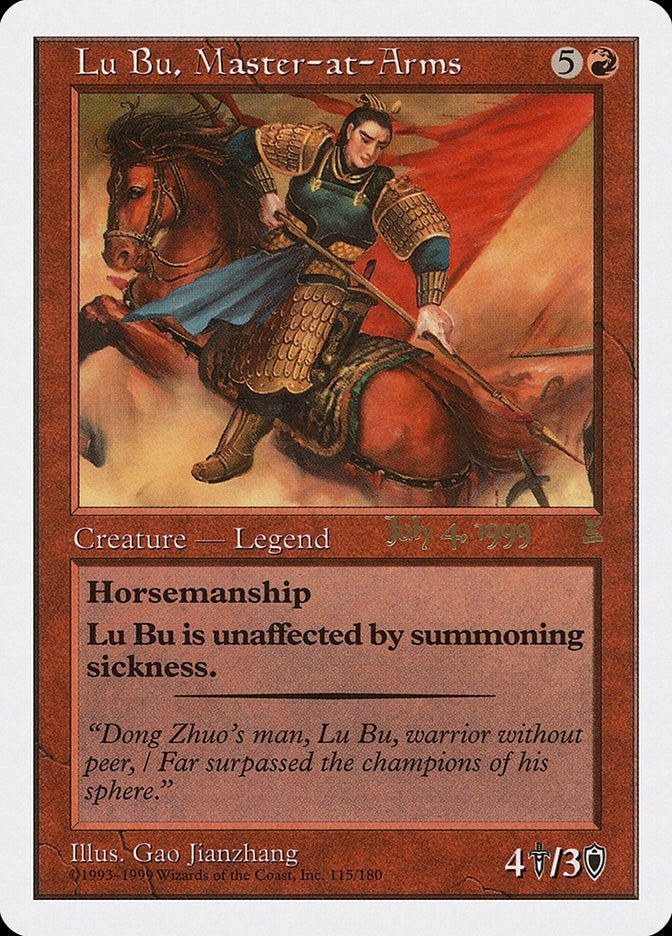 Image for Lu Bu, Master-at-Arms (Singapore 7/4/99) (Prerelease Cards) (115) - Magic: The Gathering