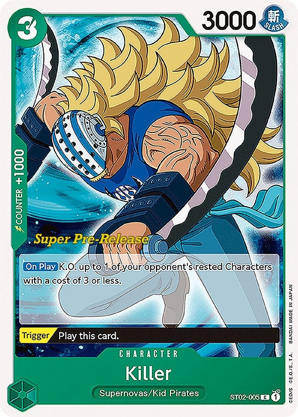 Image for Killer (Super Pre-Release Starter Deck 2: Worst Generation) (ST02-005) - One Piece Card Game