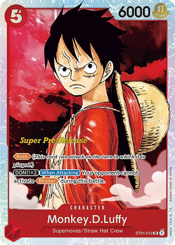 Image for Monkey.D.Luffy (012) (Super Pre-Release Starter Deck 1: Straw Hat Crew) (ST01-012) - One Piece Card Game
