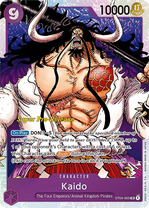 Image for Kaido (003) (Super Pre-Release Starter Deck 4: Animal Kingdom Pirates) (ST04-003) - One Piece Card Game