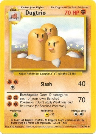 Image for Dugtrio (Base Set) (019/102) - Pokemon