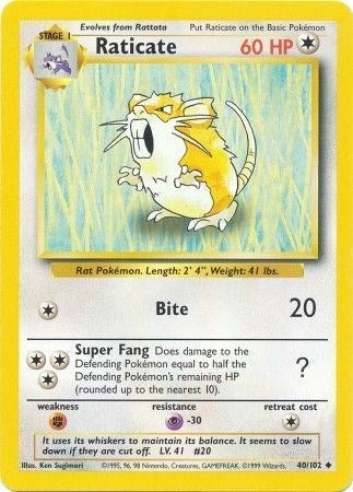 Image for Raticate (Base Set) (040/102) - Pokemon