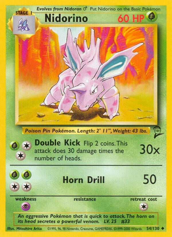 Image for Nidorino (Base Set 2) (054/130) - Pokemon