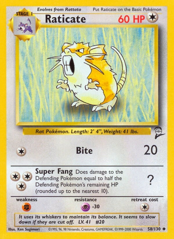 Image for Raticate (Base Set 2) (058/130) - Pokemon