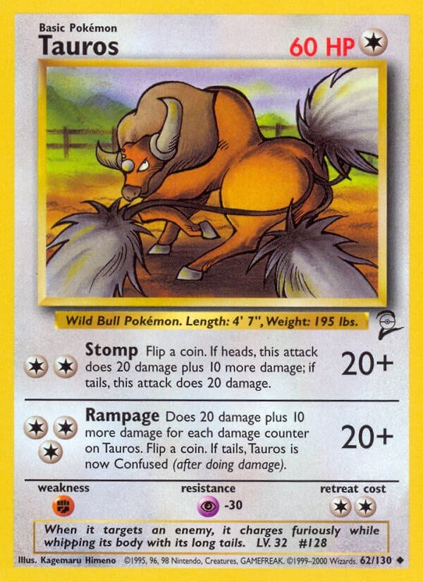 Image for Tauros (Base Set 2) (062/130) - Pokemon