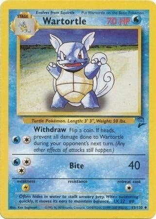 Image for Wartortle (Base Set 2) (063/130) - Pokemon