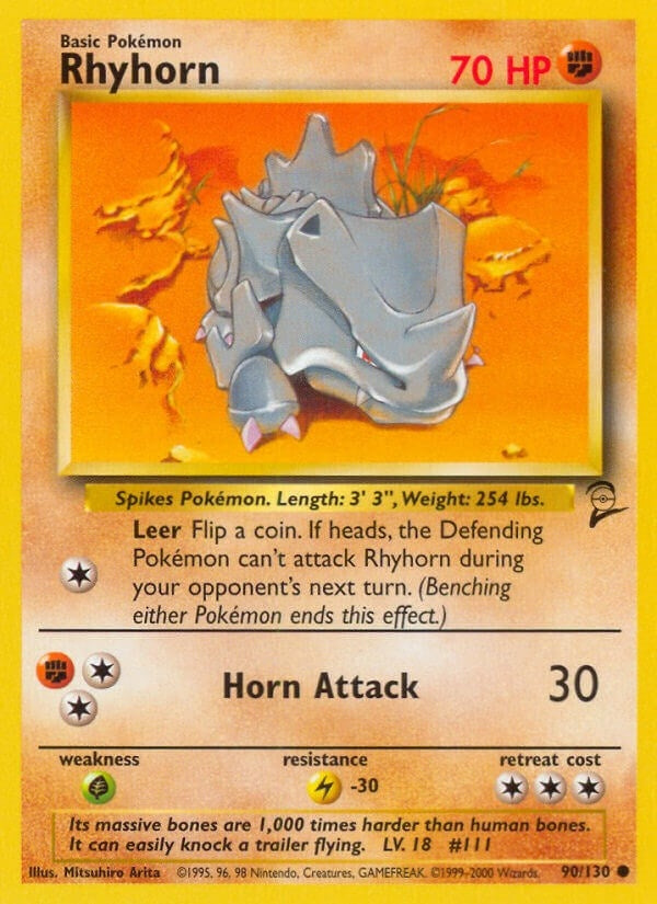 Image for Rhyhorn (Base Set 2) (090/130) - Pokemon