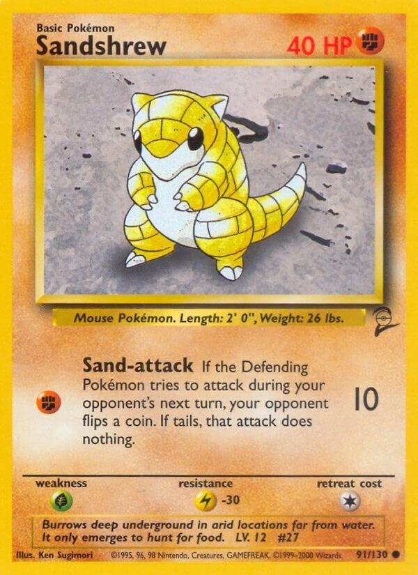 Image for Sandshrew (Base Set 2) (091/130) - Pokemon