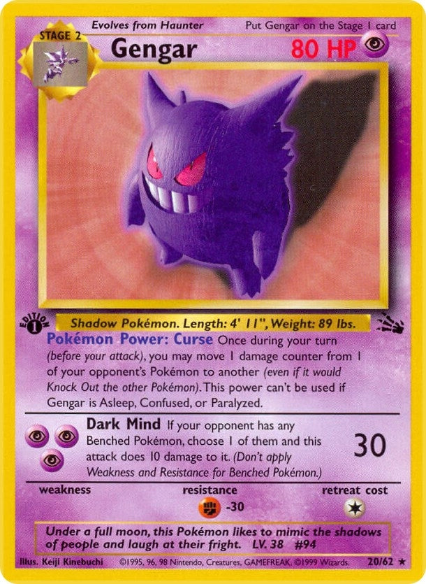 Image for Gengar (20) (Fossil) (20/62) - Pokemon