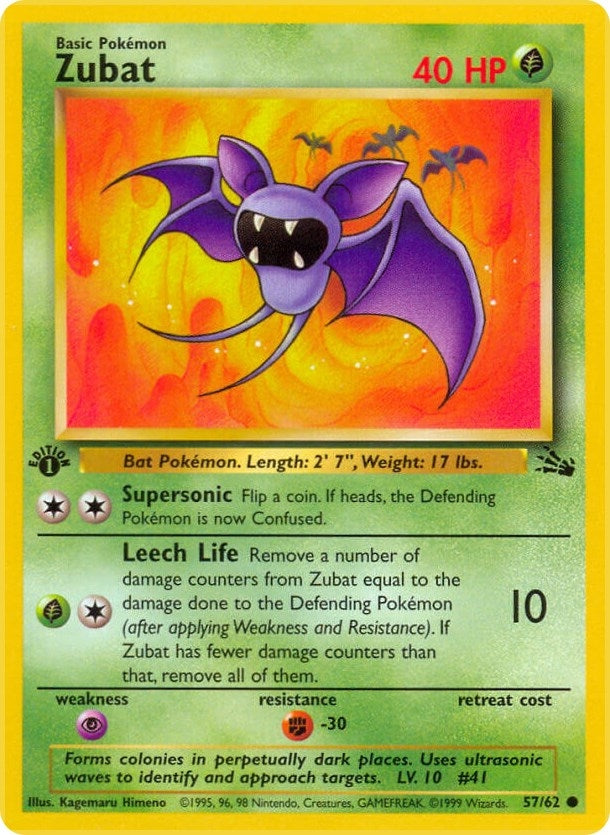 Image for Zubat (Fossil) (57/62) - Pokemon