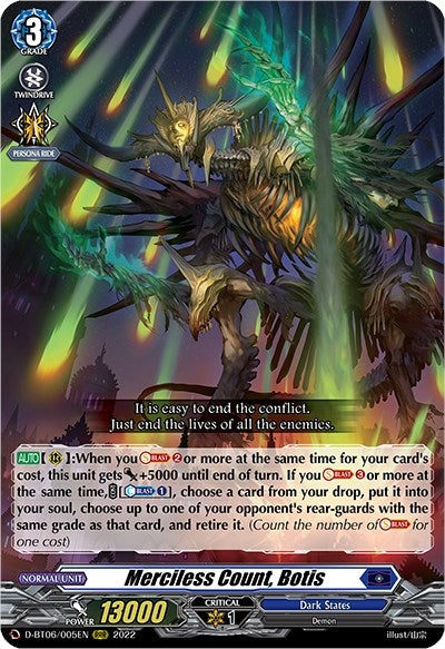 Image for Merciless Count, Botis (D-BT06: Blazing Dragon Reborn) (D-BT06/005EN) - Cardfight Vanguard