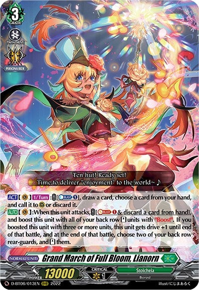Image for Grand March of Full Bloom, Lianorn (D-BT06: Blazing Dragon Reborn) (D-BT06/013EN) - Cardfight Vanguard