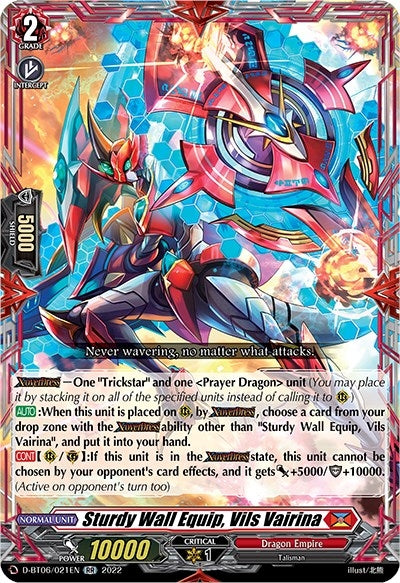Image for Sturdy Wall Equip, Vils Vairina (D-BT06: Blazing Dragon Reborn) (D-BT06/021EN) - Cardfight Vanguard