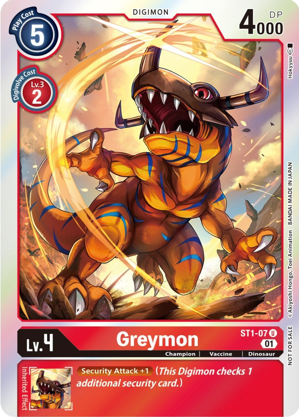 Image for Greymon (ST-11 Special Entry Pack) (ST1-07 U) [Starter Deck 01: Gaia Red] - Digimon Card Game