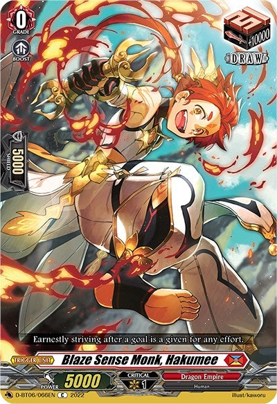 Image for Blaze Sense Monk, Hakumee (D-BT06: Blazing Dragon Reborn) (D-BT06/066EN) - Cardfight Vanguard