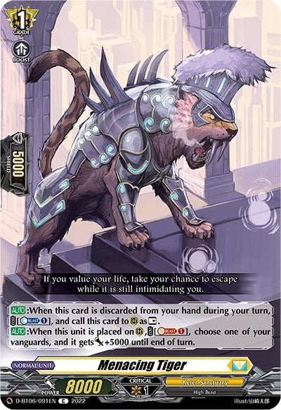 Image for Menacing Tiger (D-BT06: Blazing Dragon Reborn) (D-BT06/091EN) - Cardfight Vanguard