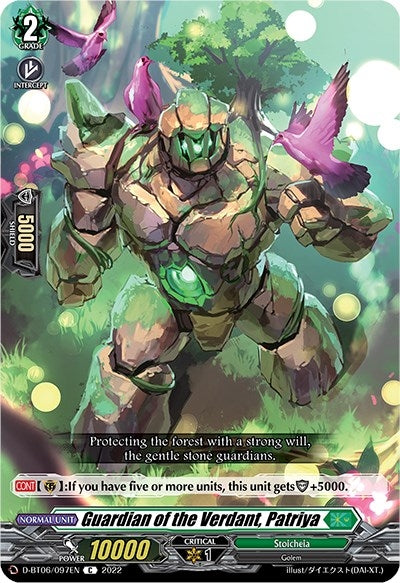 Image for Guardian of the Verdant, Patriya (D-BT06: Blazing Dragon Reborn) (D-BT06/097EN) - Cardfight Vanguard