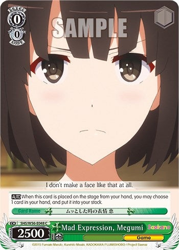 Image for Mad Expression, Megumi (Saekano: How to Raise a Boring Girlfriend) (SHS/W56-E048 C) - Weiss Schwarz