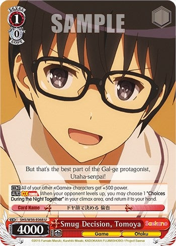 Image for Smug Decision, Tomoya (Saekano: How to Raise a Boring Girlfriend) (SHS/W56-E068 U) - Weiss Schwarz
