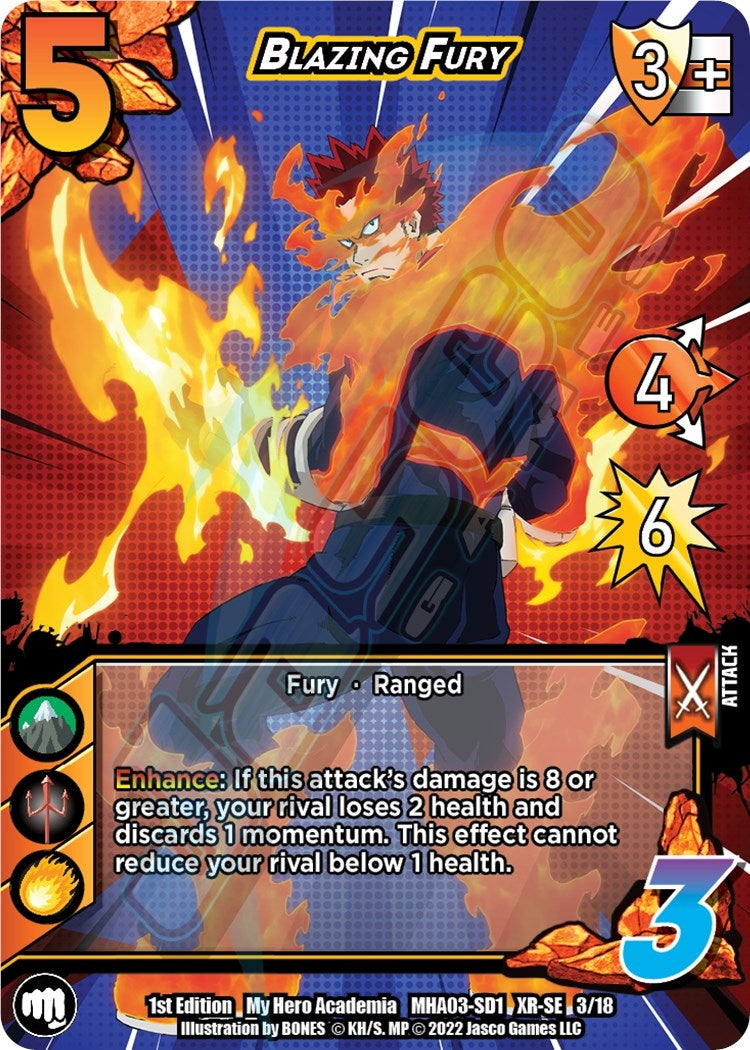 Image for Blazing Fury (XR) (UniVersus: My Hero Academia: Heroes Clash) (3/18) - UniVersus