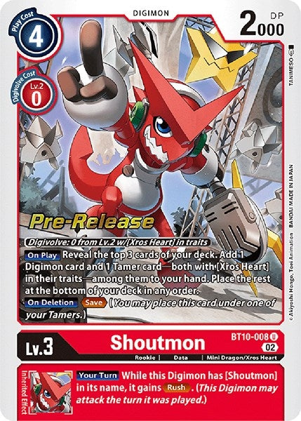 Image for Shoutmon (BT10_PR) (BT10-008 U) - Digimon Card Game